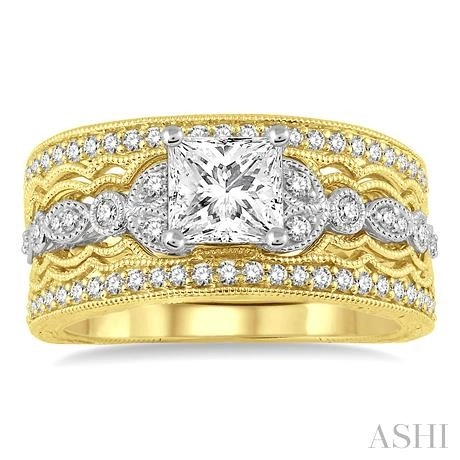 Princess Shape Diamond Wedding Set - Image 2