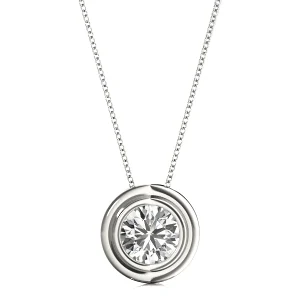 Bezel Set Round Solitaire Pendant