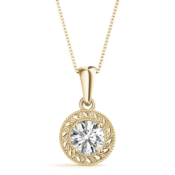 Vintage Engraved Filigree Solitaire Pendants - Image 4