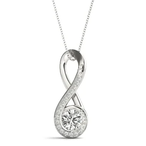 Infinity Twist Accented Cluster Pendant