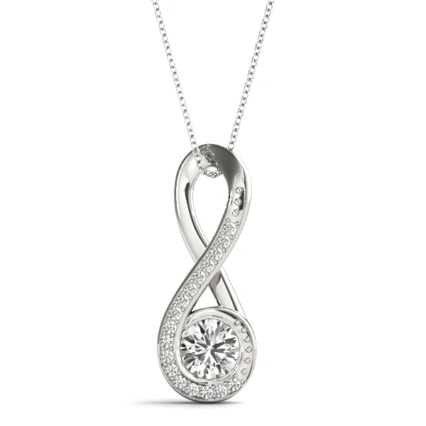 Infinity Twist Accented Cluster Pendant