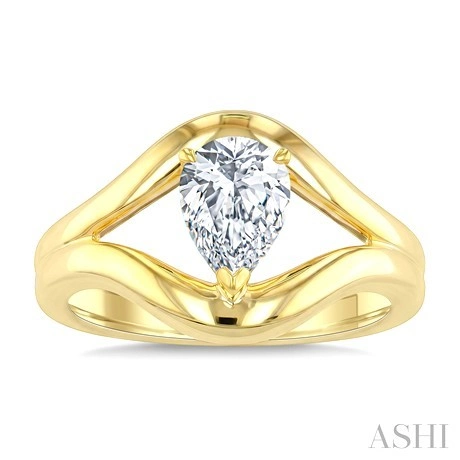 Aeris Gold Pear Shape Diamond Solitaire Ring - Image 2