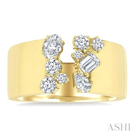 Bold Mixed Shape Diamond Fashion Open Band - Image 2
