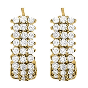 3-Row J-Hoop Earrings - Image 2