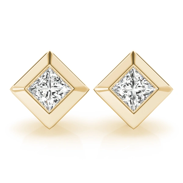 Princess Cut Diamond Stud Earrings - Image 6