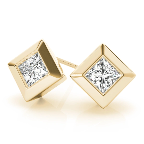 Princess Cut Diamond Stud Earrings - Image 9