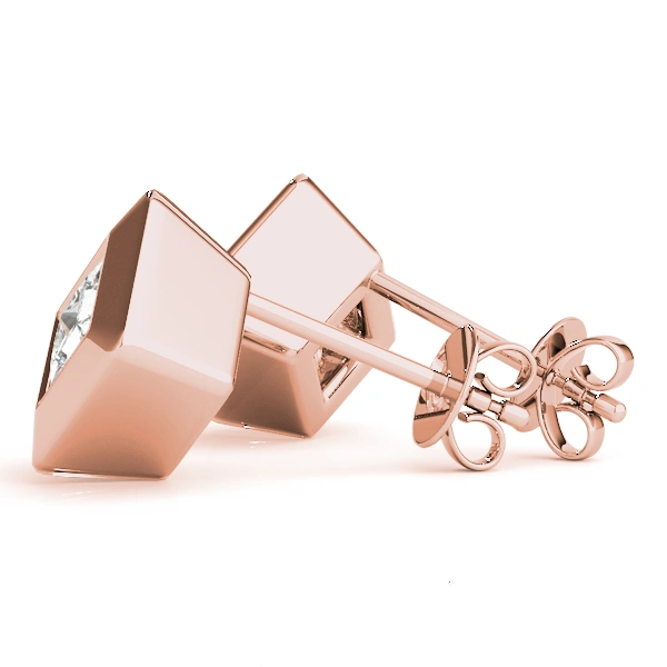 Princess Cut Diamond Stud Earrings - Image 13
