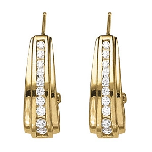 Single Row J Hoop Earrings