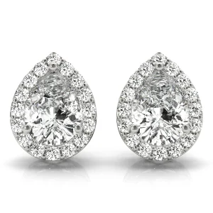 Pear Shaped Halo Studs