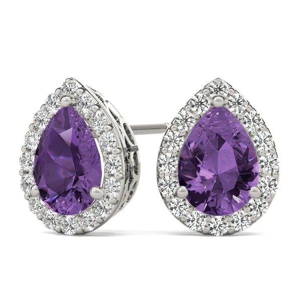 Pear Shaped Halo Studs - Image 5