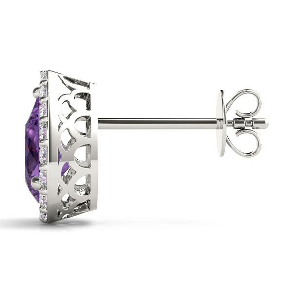 Pear Shaped Halo Studs - Image 4