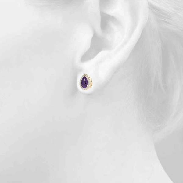 Pear Shaped Halo Studs - Image 14