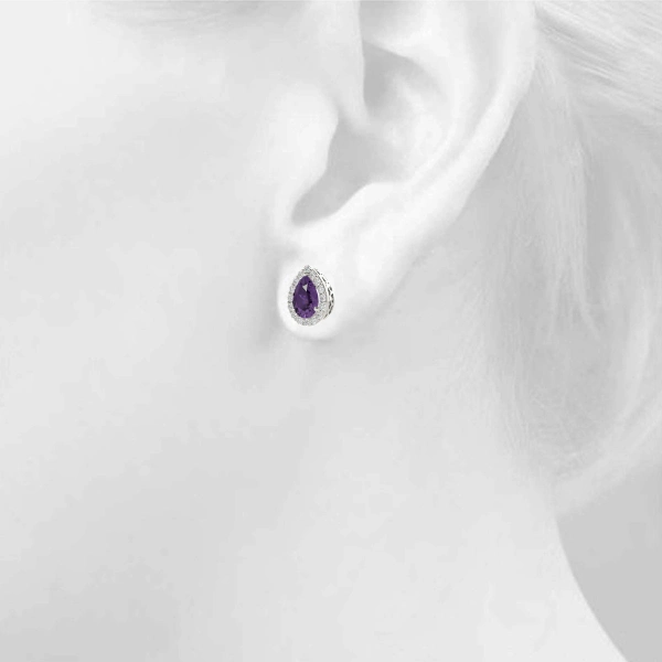 Pear Shaped Halo Studs - Image 7