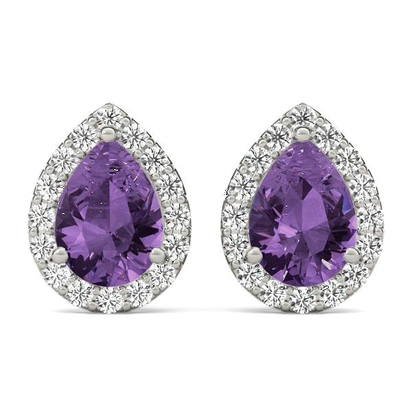 Pear Shaped Halo Studs - Image 3