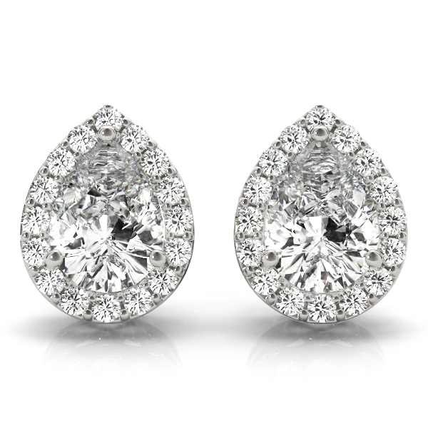 Pear Shaped Halo Studs