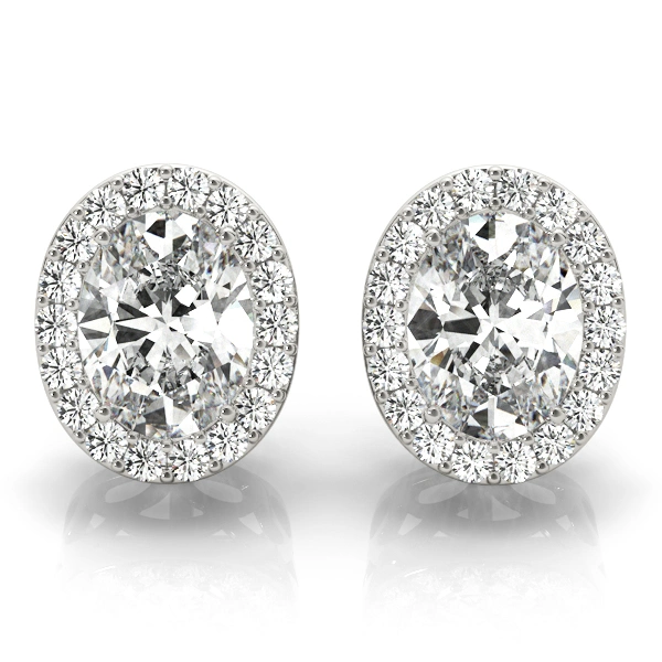 Oval Halo Studs