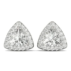 Halo Trillion Cut Stud Earrings