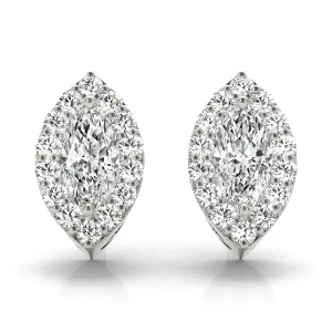 Marquise Halo Studs