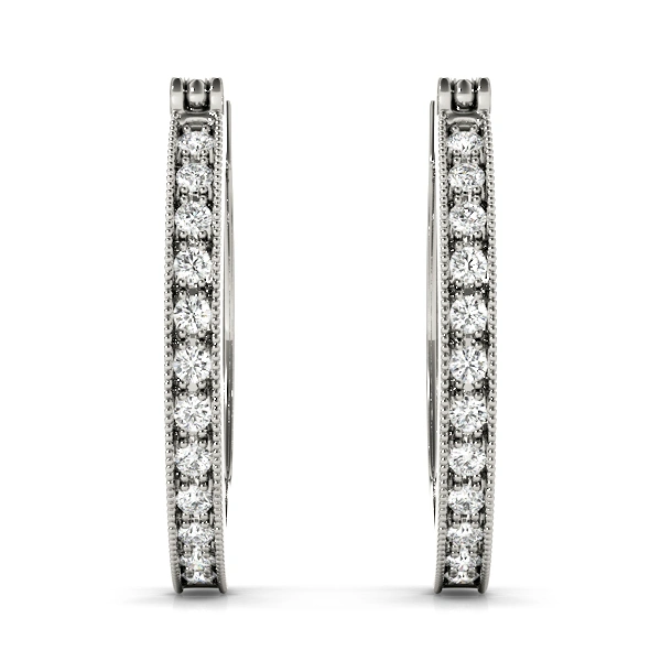 Milgrain Fashion Hoop Earrings - Image 4