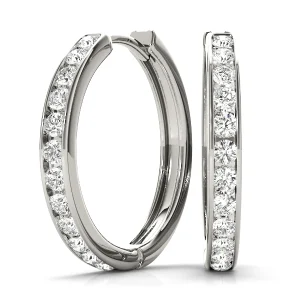 Channel Set Hoop Earrings