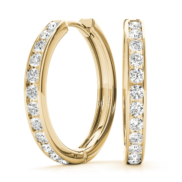 Channel Set Hoop Earrings - Image 6