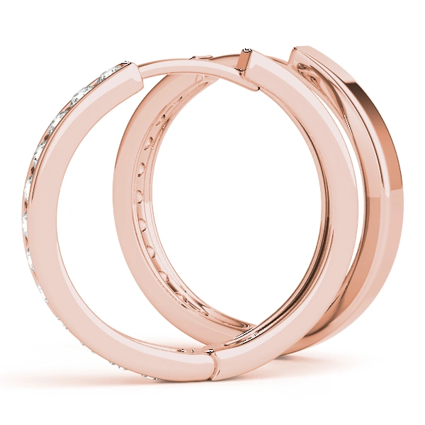 Channel Set Hoop Earrings - Image 14