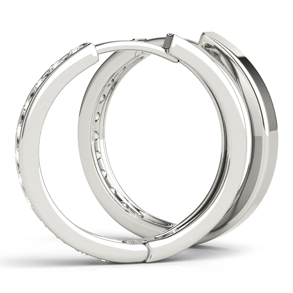 Channel Set Hoop Earrings - Image 4