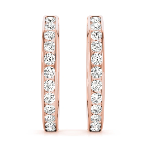 Channel Set Hoop Earrings - Image 13