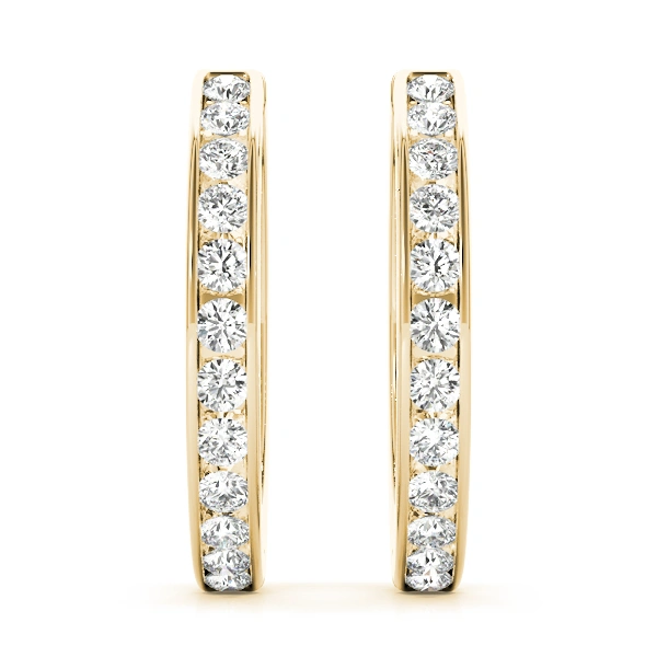 Channel Set Hoop Earrings - Image 8