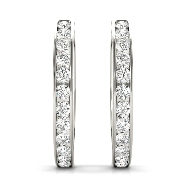 Channel Set Hoop Earrings - Image 3