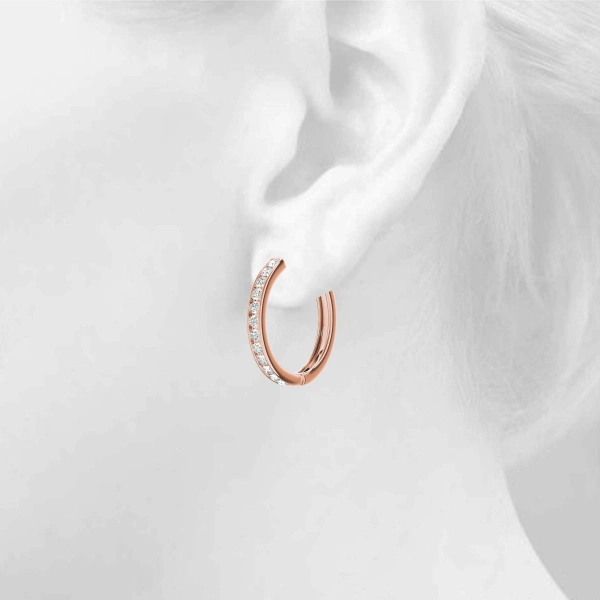 Channel Set Hoop Earrings - Image 15