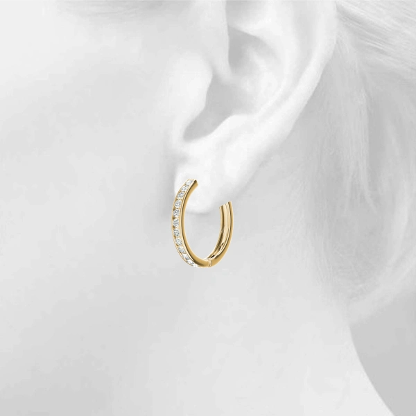 Channel Set Hoop Earrings - Image 10