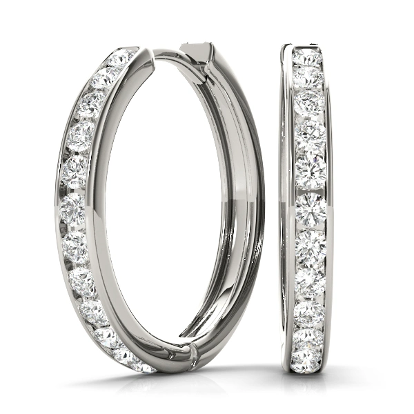 Channel Set Hoop Earrings