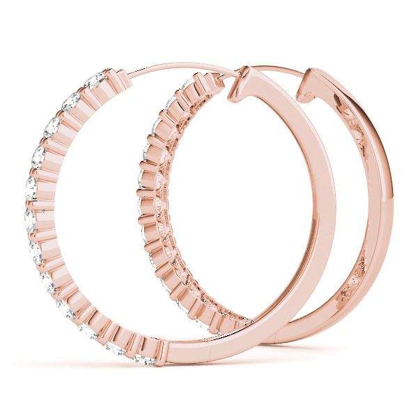 Shared Prong Diamond Hoop Earrings - Image 14
