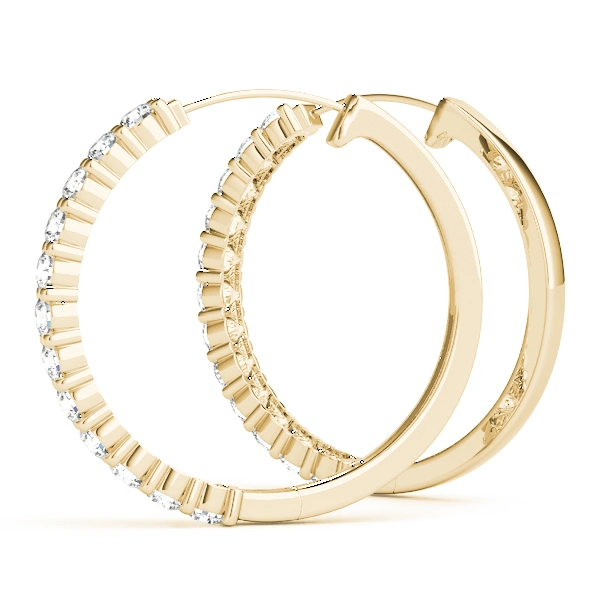 Shared Prong Diamond Hoop Earrings - Image 9