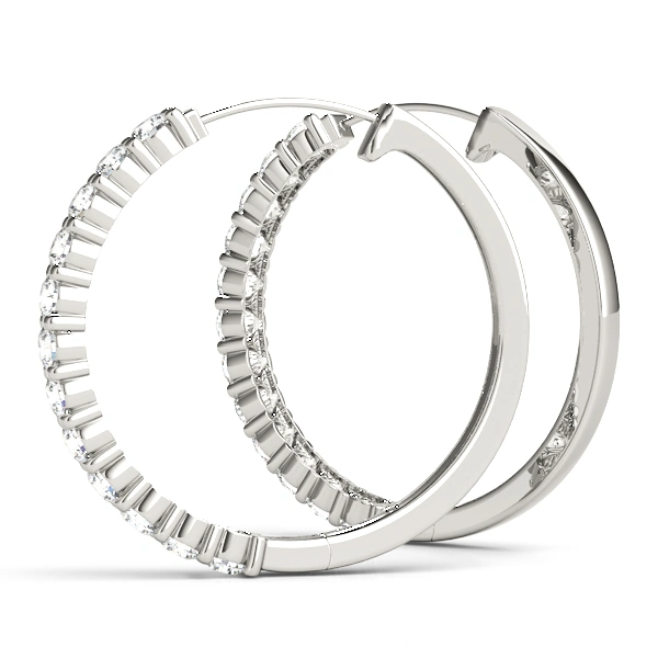 Shared Prong Diamond Hoop Earrings - Image 4