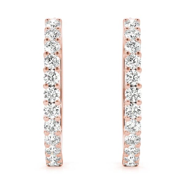 Shared Prong Diamond Hoop Earrings - Image 13