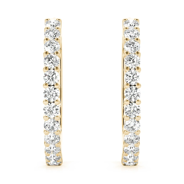 Shared Prong Diamond Hoop Earrings - Image 8
