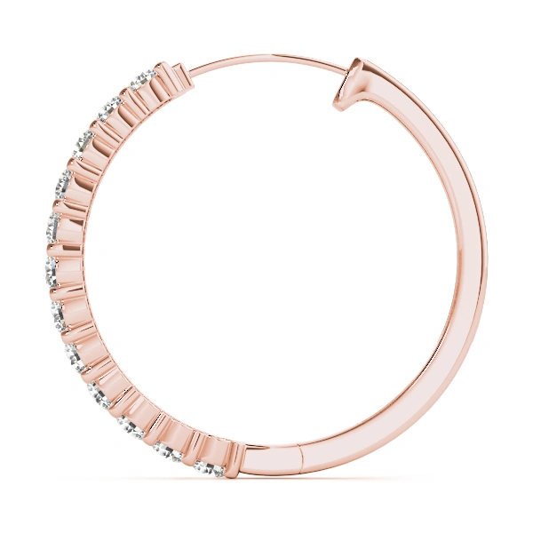Shared Prong Diamond Hoop Earrings - Image 12