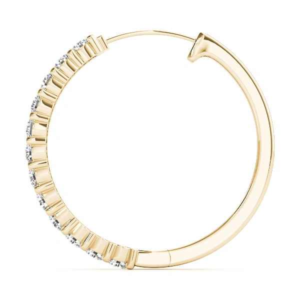 Shared Prong Diamond Hoop Earrings - Image 7
