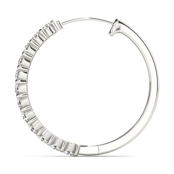Shared Prong Diamond Hoop Earrings - Image 2