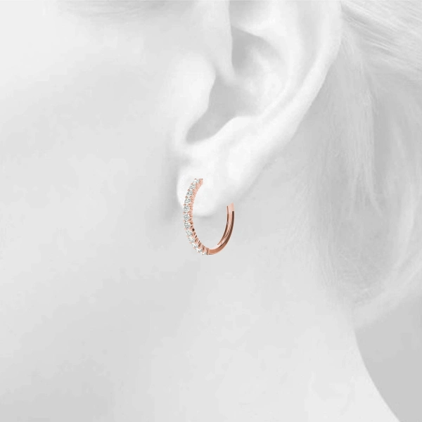 Shared Prong Diamond Hoop Earrings - Image 15