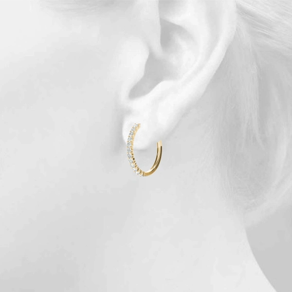 Shared Prong Diamond Hoop Earrings - Image 10