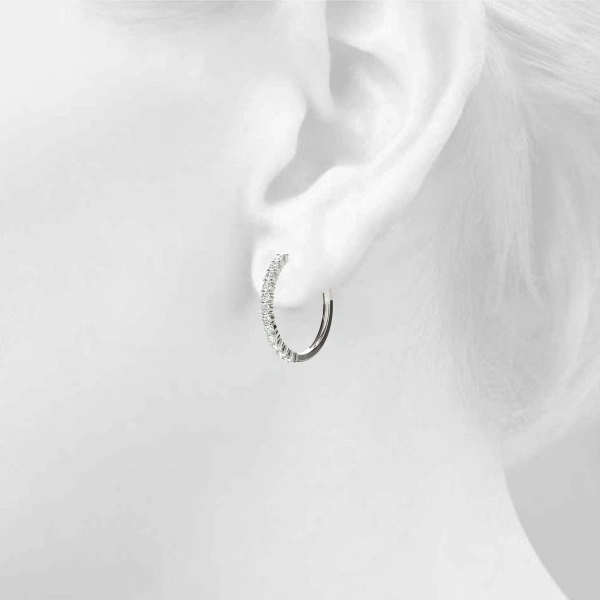Shared Prong Diamond Hoop Earrings - Image 5