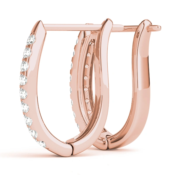 Double Row Prong Set Hoop Earrings - Image 14