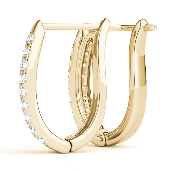 Double Row Prong Set Hoop Earrings - Image 9