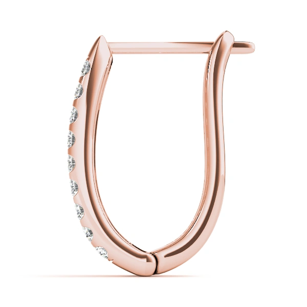 Double Row Prong Set Hoop Earrings - Image 12
