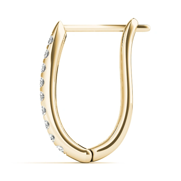 Double Row Prong Set Hoop Earrings - Image 7