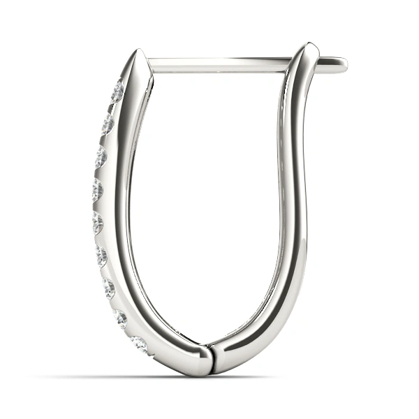 Double Row Prong Set Hoop Earrings - Image 2