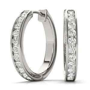 Channel Set Hoop Earrings
